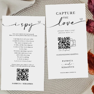 Carte D'accompagnement Calligraphie Chic Capter Le Code QR Amour
