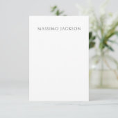 Carte D'accompagnement Calligraphie chic simple noir et blanc de nom prop (Debout devant)