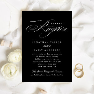 Carte D'accompagnement Calligraphie classique Cravate noire Réception de 