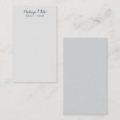 Carte D'accompagnement Calligraphie classique Élégante Plaque Gris simple (Devant / Derrière)