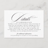 Carte D'accompagnement Calligraphie classique noir blanc Détails Mariage (Devant)