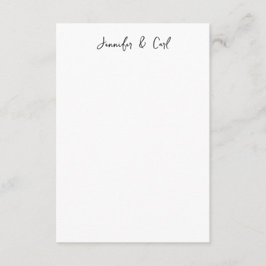 Carte D'accompagnement Calligraphie classique professionnelle minimaliste (Devant)