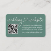 Carte D'accompagnement Calligraphie Coeur Eucalyptus Mariage vert Web QR (Devant)