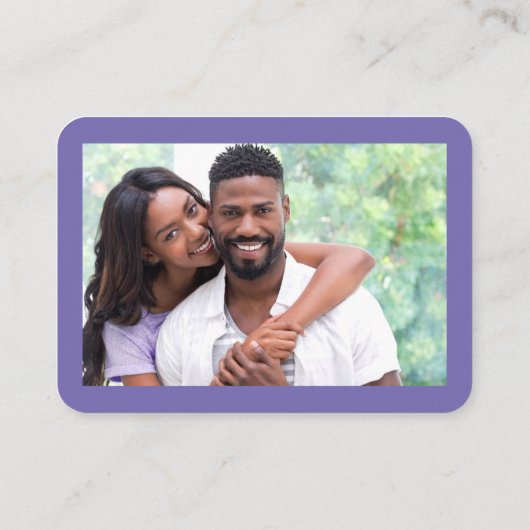 Carte D'accompagnement Calligraphie Coeur Photo Mariage Periwinkle RSVP Q (Dos)