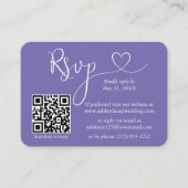 Carte D'accompagnement Calligraphie Coeur Photo Mariage Periwinkle RSVP Q (Devant)