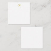 Carte D'accompagnement Calligraphie couleur or monogramme moderne minimal (Devant / Derrière)
