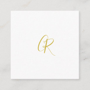 Carte D'accompagnement Calligraphie couleur or monogramme moderne minimal
