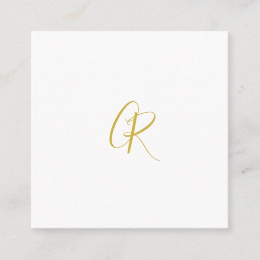 Carte D'accompagnement Calligraphie couleur or monogramme moderne minimal (Devant)