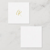 Carte D'accompagnement Calligraphie couleur or monogramme moderne minimal (Devant / Derrière)