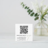 Carte D'accompagnement Calligraphie de code QR moderne mariage photo RSVP (Debout devant)