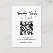 Carte D'accompagnement Calligraphie de mariage moderne Code QR modifiable (Devant)