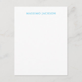 Carte D'accompagnement Calligraphie de nom Script Plain Simple Blanc Bleu
