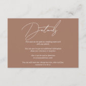 Carte D'accompagnement Calligraphie de script blanc moderne mocha mariage (Devant)