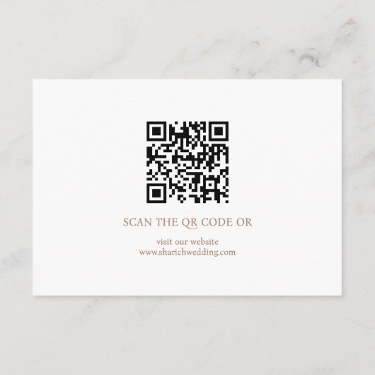 Carte D'accompagnement Calligraphie de script moderne mocha et mariage bl (Dos)