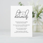 Carte D'accompagnement Calligraphie de script moderne noir sur mariage bl (Debout devant)