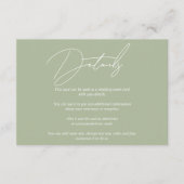 Carte D'accompagnement Calligraphie de script moderne sauge vert mariage  (Devant)