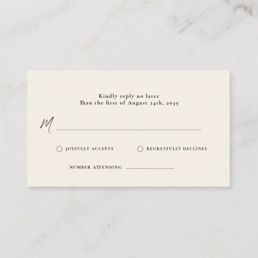 Carte D'accompagnement Calligraphie de script romantique QR Code Mariage (Dos)