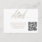 Carte D'accompagnement Calligraphie d'or minima Faux Détails du Mariage Q (Devant)