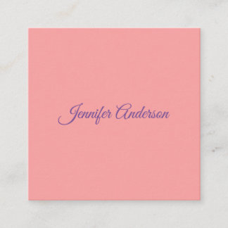 Carte D'accompagnement Calligraphie Elégant Pastel Rouge Nom personnalisé