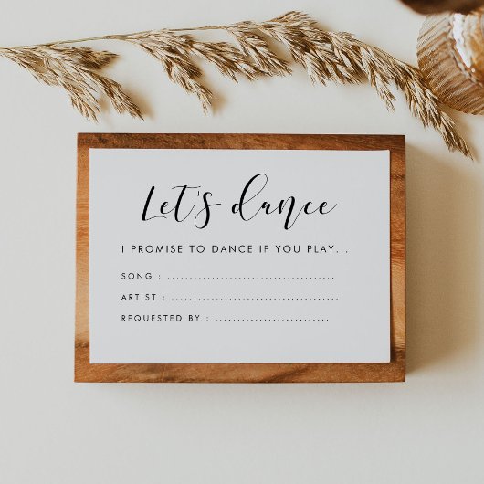 Carte D'accompagnement Calligraphie élégante Demander une chanson de dans