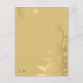 Carte D'accompagnement Calligraphie élégante faux or détails mariage (Dos)