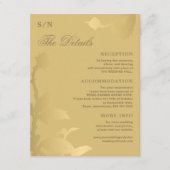 Carte D'accompagnement Calligraphie élégante faux or détails mariage (Devant)