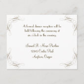 Carte D'accompagnement Calligraphie Élégante Simple en Volute Réception F (Devant)