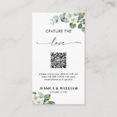Carte D'accompagnement Calligraphie Eucalyptus Capturer l'amour Code QR (Devant)