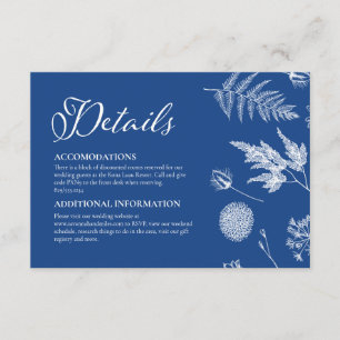 Carte D'accompagnement Calligraphie & Floral Marseille Mariage bleu