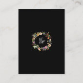 Carte D'accompagnement Calligraphie florale noire (Dos)