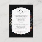 Carte D'accompagnement Calligraphie florale noire (Devant)