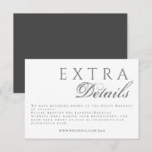 Carte D'accompagnement Calligraphie formelle Elégant Grey Détails du Mari (Devant / Derrière)