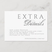 Carte D'accompagnement Calligraphie formelle Mariage élégant (Devant)