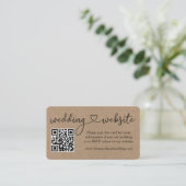 Carte D'accompagnement Calligraphie Heart Kraft Site Mariage QR (Debout devant)