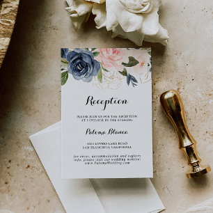 Carte D'accompagnement Calligraphie Hiver Réception de mariage floral