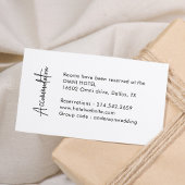 Carte D'accompagnement Calligraphie Logement Mariage simple