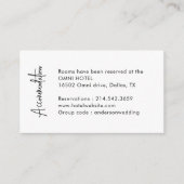 Carte D'accompagnement Calligraphie Logement Mariage simple (Devant)