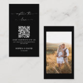 Carte D'accompagnement Calligraphie Mariage Capturer l'amour Code QR (Devant / Derrière)
