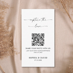 Carte D'accompagnement Calligraphie Mariage Capturer l'amour Code QR