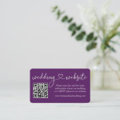 Carte D'accompagnement Calligraphie Mariage cardiaque Site Web QR Photo P (Debout devant)