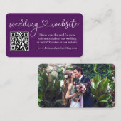 Carte D'accompagnement Calligraphie Mariage cardiaque Site Web QR Photo P (Devant / Derrière)