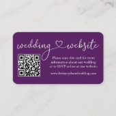 Carte D'accompagnement Calligraphie Mariage cardiaque Site Web QR Photo P (Devant)