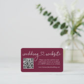 Carte D'accompagnement Calligraphie Mariage cardiaque Web QR Photo Bourgo (Debout devant)