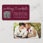 Carte D'accompagnement Calligraphie Mariage cardiaque Web QR Photo Bourgo (Devant / Derrière)