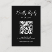 Carte D'accompagnement Calligraphie Mariage moderne modifiable QR Code RS (Devant)