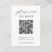 Carte D'accompagnement Calligraphie Mariage QR Veuillez Analyser vers RSV (Devant)