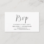 Carte D'accompagnement Calligraphie mariage, Script noir, Dîner RSVP (Devant)