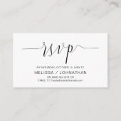 Carte D'accompagnement Calligraphie Mariage, Script noir, Dîner RSVP (Devant)