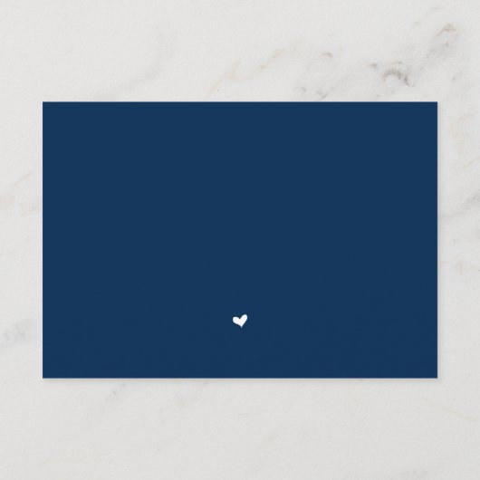 Carte D'accompagnement Calligraphie mariage, Simple Navy Blue Script, RSV (Dos)