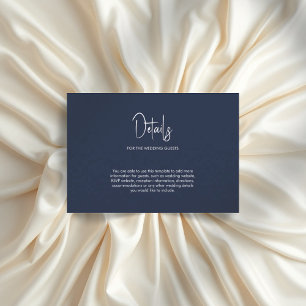 Carte D'accompagnement Calligraphie minimaliste mariage bleu marine